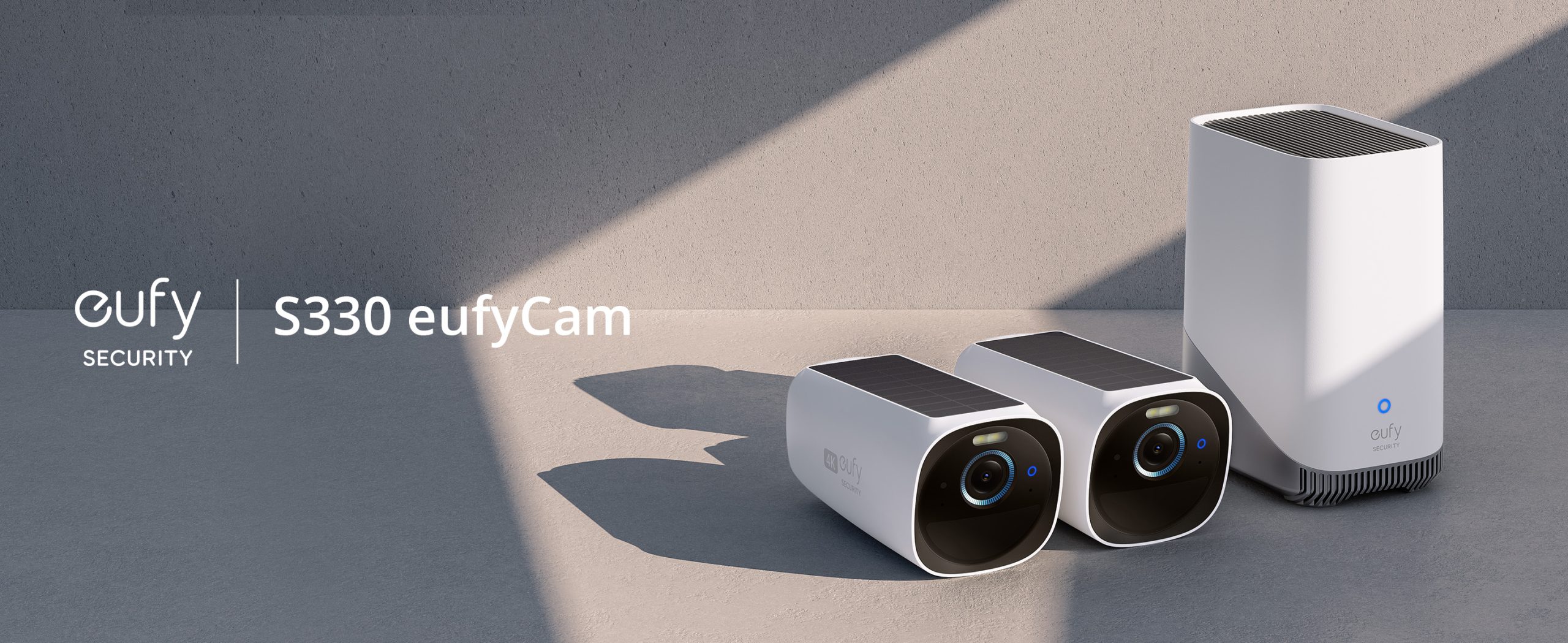 Kit supraveghere video eufyCam 3 S330, 4K Ultra HD, Incarcare solara, BionicMind™, Nightvision, Homebase 3 + 2 camere video