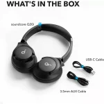 Casti Wireless Over-Ear Anker Soundcore Life Q20i, Hybrid Active Noise Cancelling, Big Bass, Transparency Mode, Negru