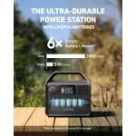 Baterie externa Anker Portable Power Station, PowerHouse 521, 256Wh, 200W, 220V, 2x AC, 60W USB-C Power Delivery, lumina LED, 6 porturi