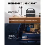 Statie portabila compacta Anker PowerHouse 535, 512Wh, 500W, 220V, 2x AC, 60W USB-C Power Delivery, lumina LED, 7 porturi