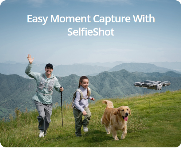 DJI Neo 2 folosește SelfieShot pentru a filma un grup
