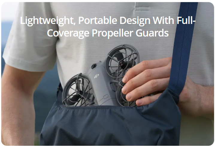 Design compact DJI Neo 2 cu protecții complete pentru elice